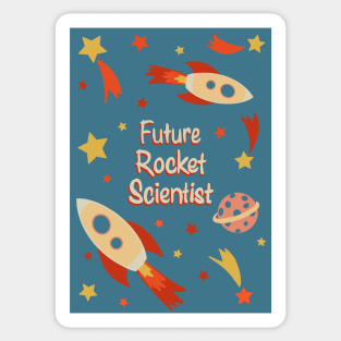 Future Rocket Scientist fun retro print Sticker